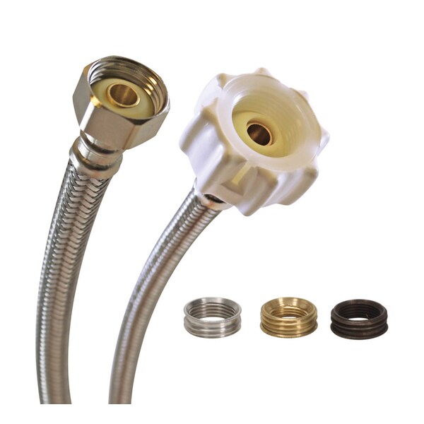 B & K Fluidmaster 1/2 in. Ballcock Ah X 7/8 in. D Ballcock 12 in. Stainless Steel Toilet Supply Line 4T12UCSR - main